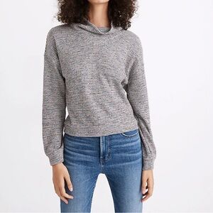 Madewell Textured Turtleneck Top in Rainbow Rib